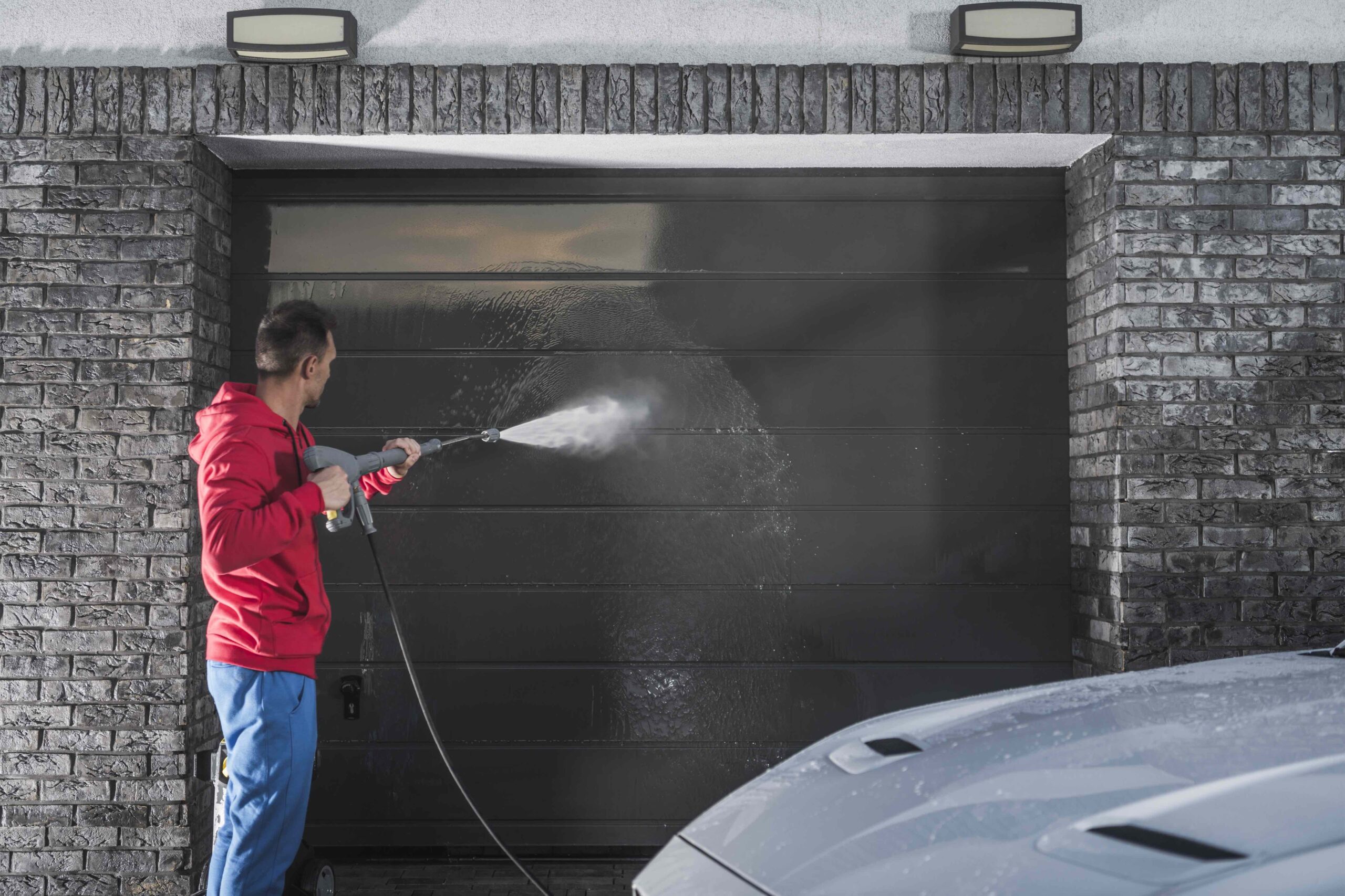 Pressure Washing Garage Door